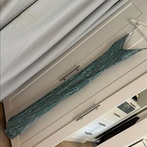 Elegant Teal Sequin Gown